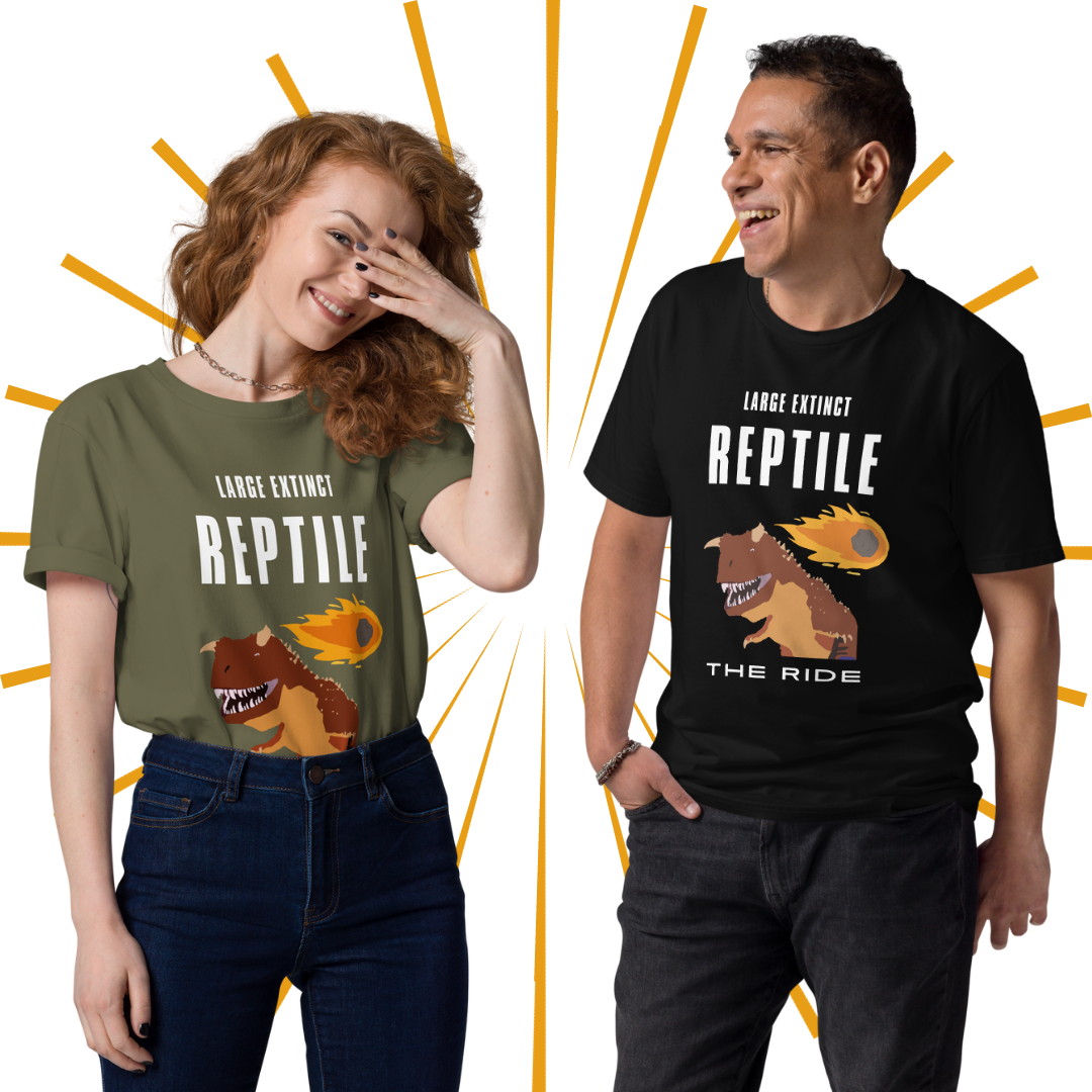 Large Extinct Reptile Tee - Dark Background